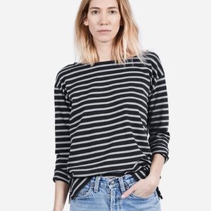 Everlane Heavyweight Striped Long Sleeve Tee
